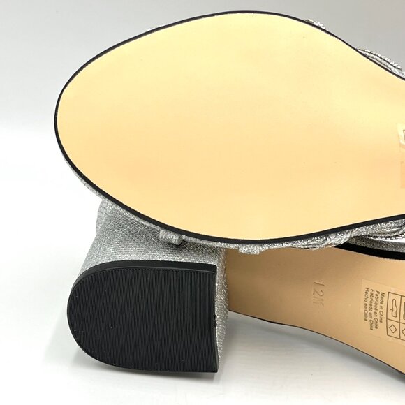 Touch Ups Womens 12M Zoey Silver Sparkly Low Block Heels Dress Sandals Shoes - Picture 10 of 14